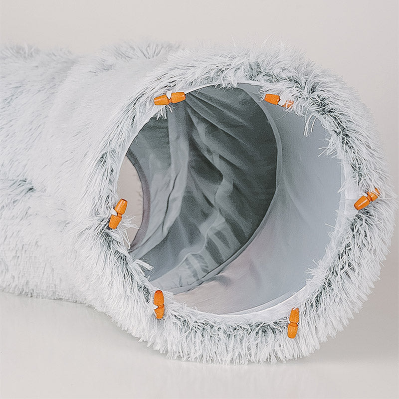 Fluffly Round Pet Tunnel With Toy